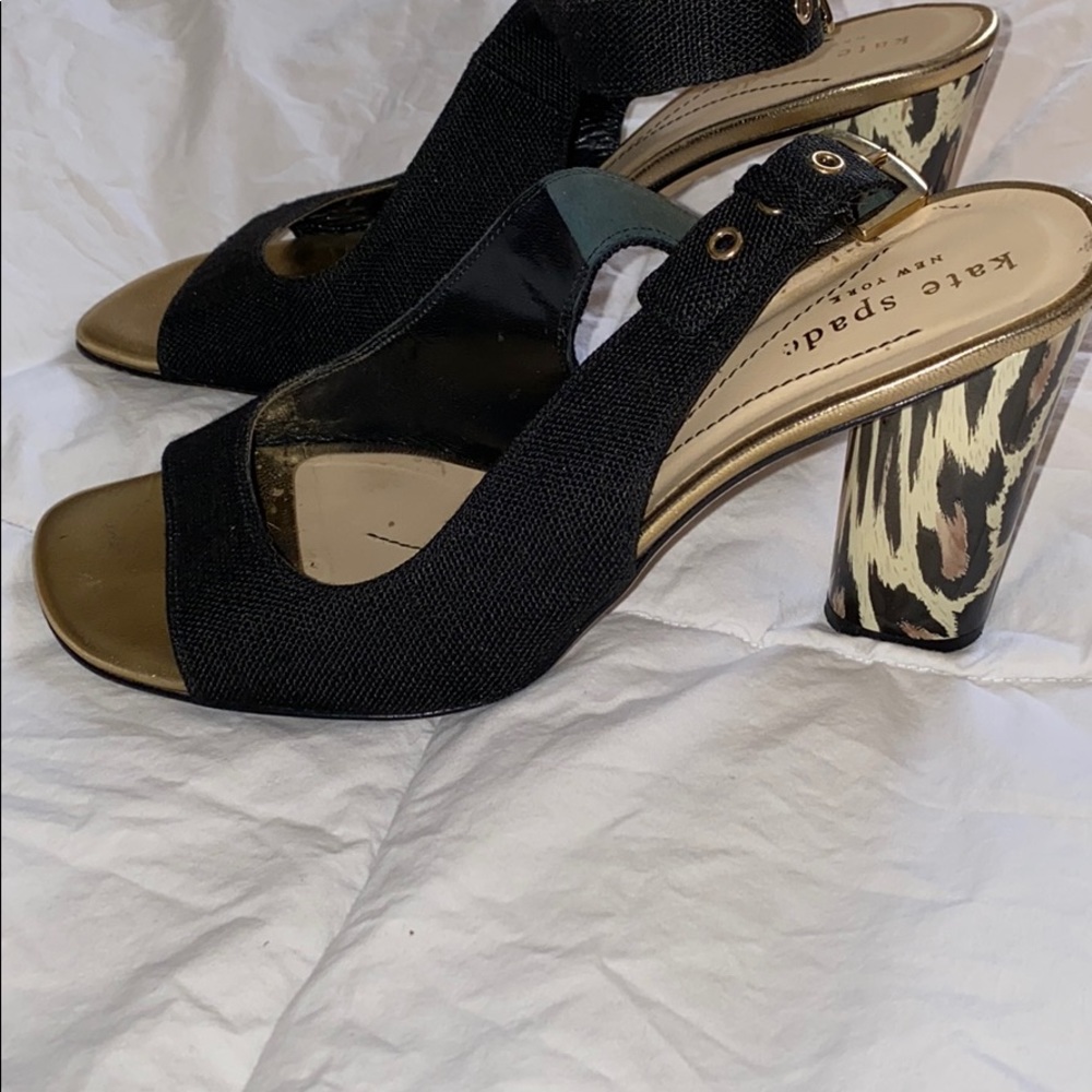 Kate Spade Women’s fun leopard heels with peep toe, size 7